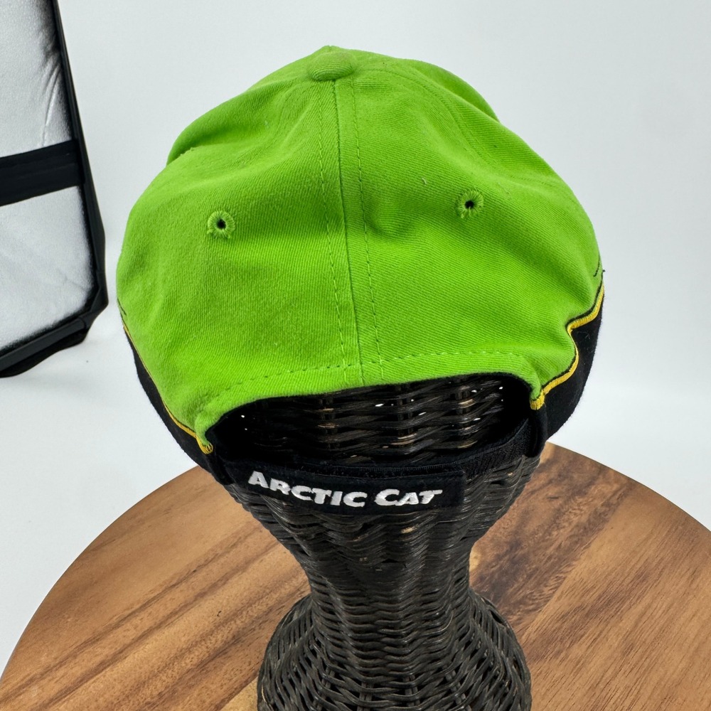 Arctic Cat Hat Men OSFA Green Black Embroidered Snowmobile Racing Baseball Cap - Picture 11 of 16